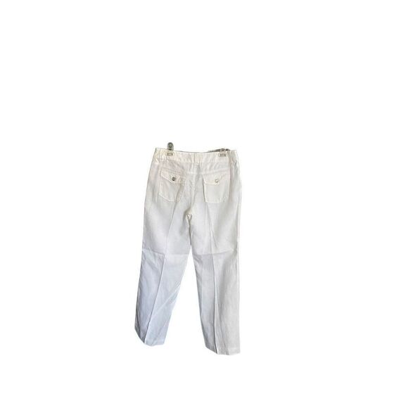 Inc women’s 100% white linen casual summer pants size 6P  - Picture 3 of 5